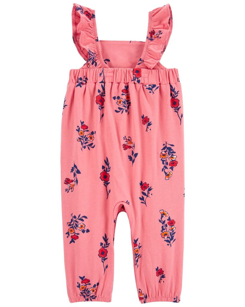 Jumpsuit Liền Quần Dài Bé Gái Màu Hồng Hình Hoa Carter's 0-24M