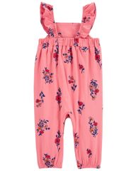 Jumpsuit Liền Quần Dài Bé Gái Màu Hồng Hình Hoa Carter's 0-24M