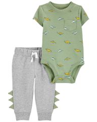 Set Bodysuit Liền Quần Bé Trai Hình Khủng Long Kèm Quần Dài Carter's 0-24M