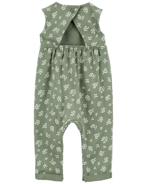 Bodysuit Liền Quần Dài Bé Gái Màu Xanh Mạ Hình Hoa Nhí Carter's 0-24M