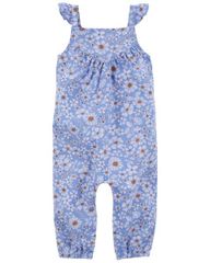 Bodysuit Liền Quần Dài Bé Gái Màu Xanh Dương Hình Hoa Carter's 0-24M