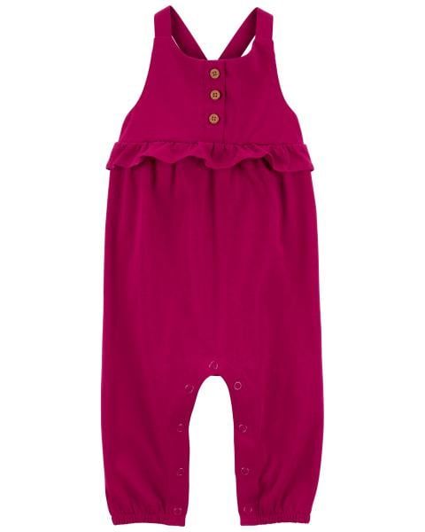 Bodysuit Liền Quần Dài Bé Gái Màu Hồng Sen Nhấn Bèo Carter's 0-24M