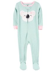 Bodysuit Liền Quần Dài Bé Gái Màu Xanh Bạc Hà Hình Gấu Carter's 0-24M