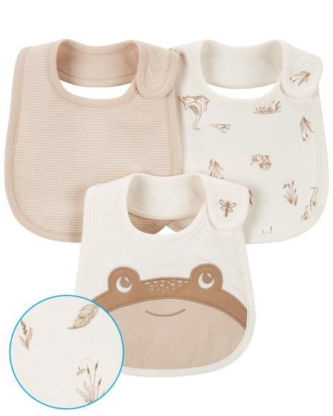 Set 3 Yếm Ăn Dặm Hình Vuông Màu Be Carter's 0-24M