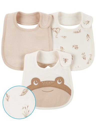 Set 3 Yếm Ăn Dặm Hình Vuông Màu Be Carter's 0-24M