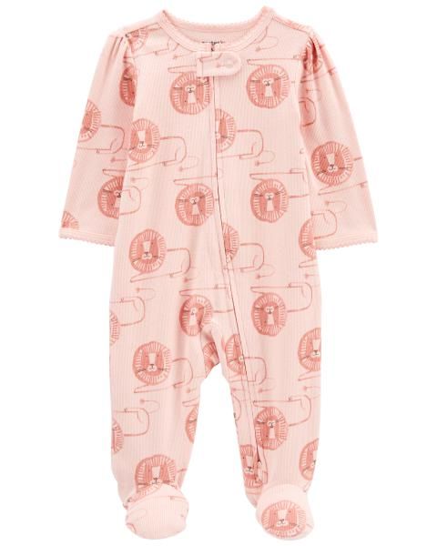 Bodysuit Liền Quần Dài Bé Gái Hình Sư Tử Màu Hồng Carter's 0-24M