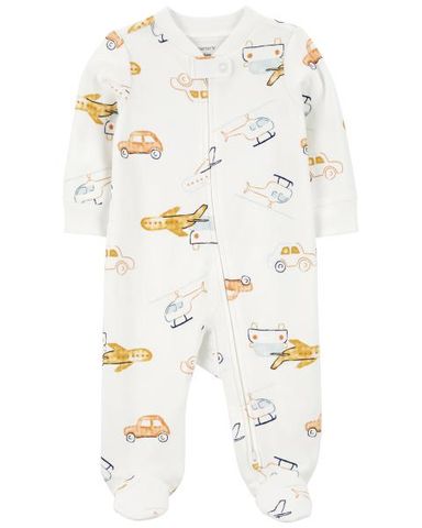 Bodysuit Liền Quần Dài Bé Trai Màu Trắng Hình Máy Bay Carter's 0-24M