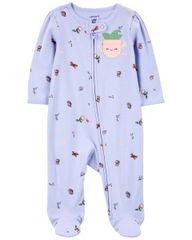 Bodysuit Liền Quần Dài Bé Gái Màu Xanh Dương Hình Chậu Cây Carter's 0-24M