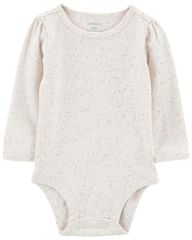 Set Váy Yếm Bé Gái Màu Nâu Kèm Bodysuit Liền Quần Màu Ngà Carter's 0-24M