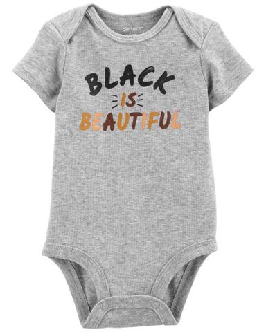 Bodysuit Liền Quần Cho Bé Màu Xám Chữ Black Carter's 0-24M