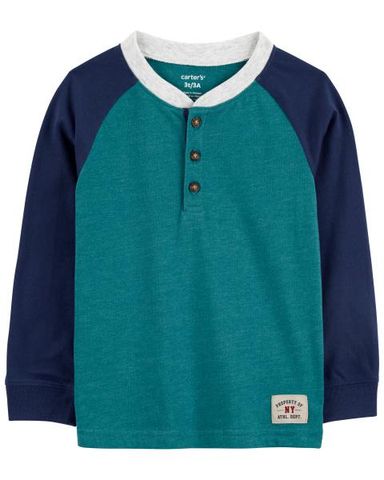 Áo Tay Dài Bé Trai Màu Xanh Ngọc Carter's 2T-5T