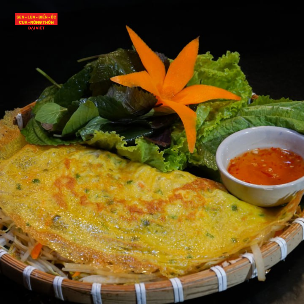  Fried Rice Pancake With Bean Sprouts, Mushrooms And Vegetables - Bánh Xèo Chay 