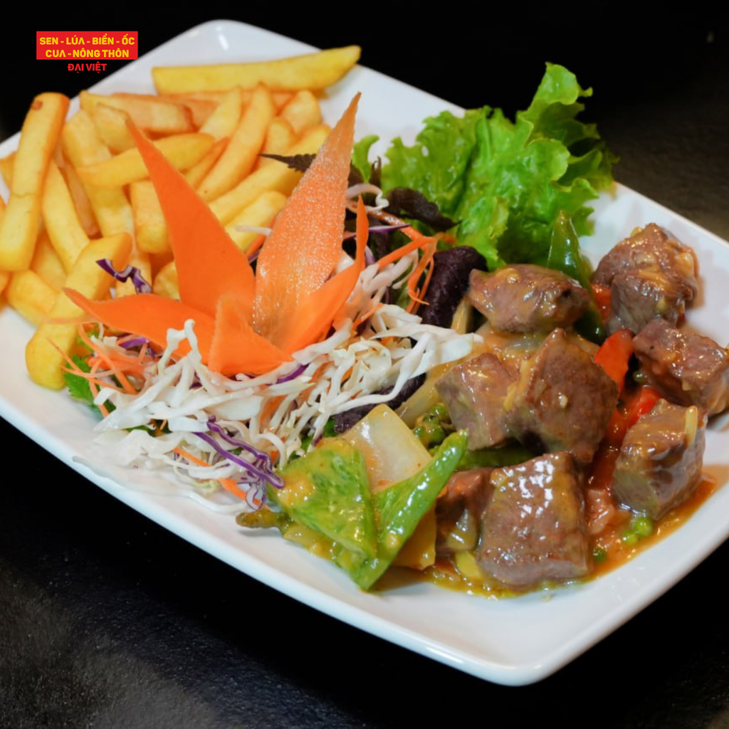 Diced Beef With Green Pepper Sauce - Bò Lúc Lắc Sốt Tiêu Xanh
