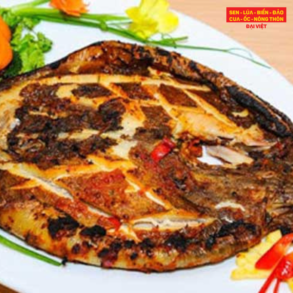  Grilled Bluedspotted Ribbontail Ray With Salt And Chili - Cá đuối sao xanh nướng muối ớt (con 1kg) 