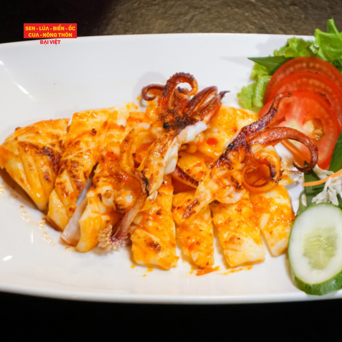 Grilled Squid With Salt & Chilli - Mực Lá Nướng Muối Ớt (Giá tính theo phần 300 gram)