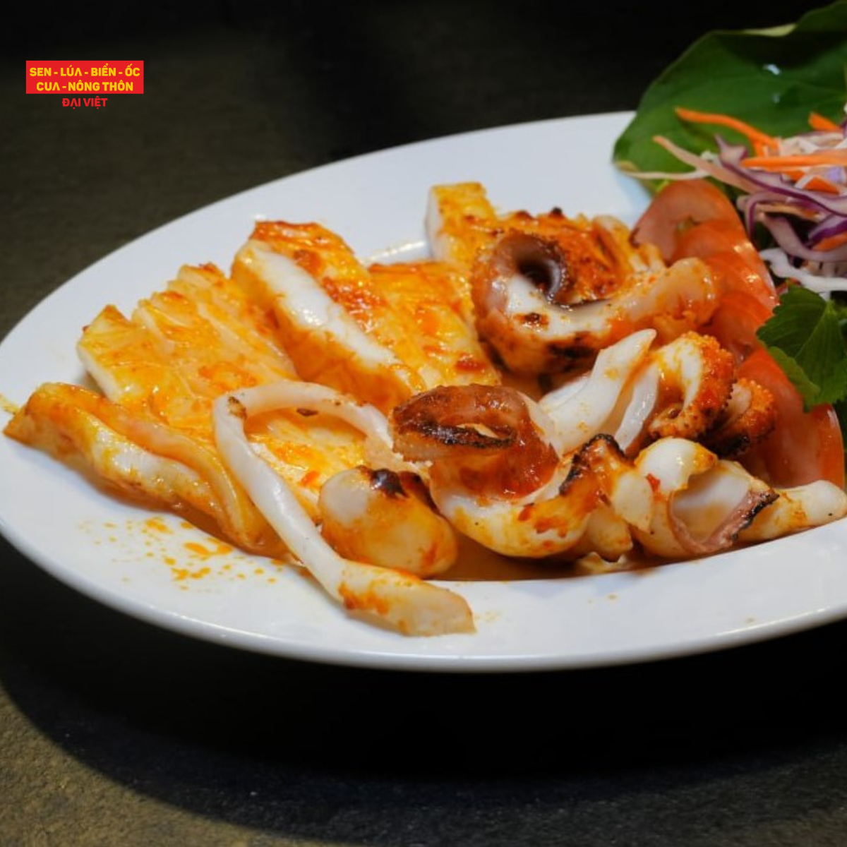 Grilled One Sun Dried Squid With Salt & Chilli - Mực Một Nắng Nướng Muối Ớt