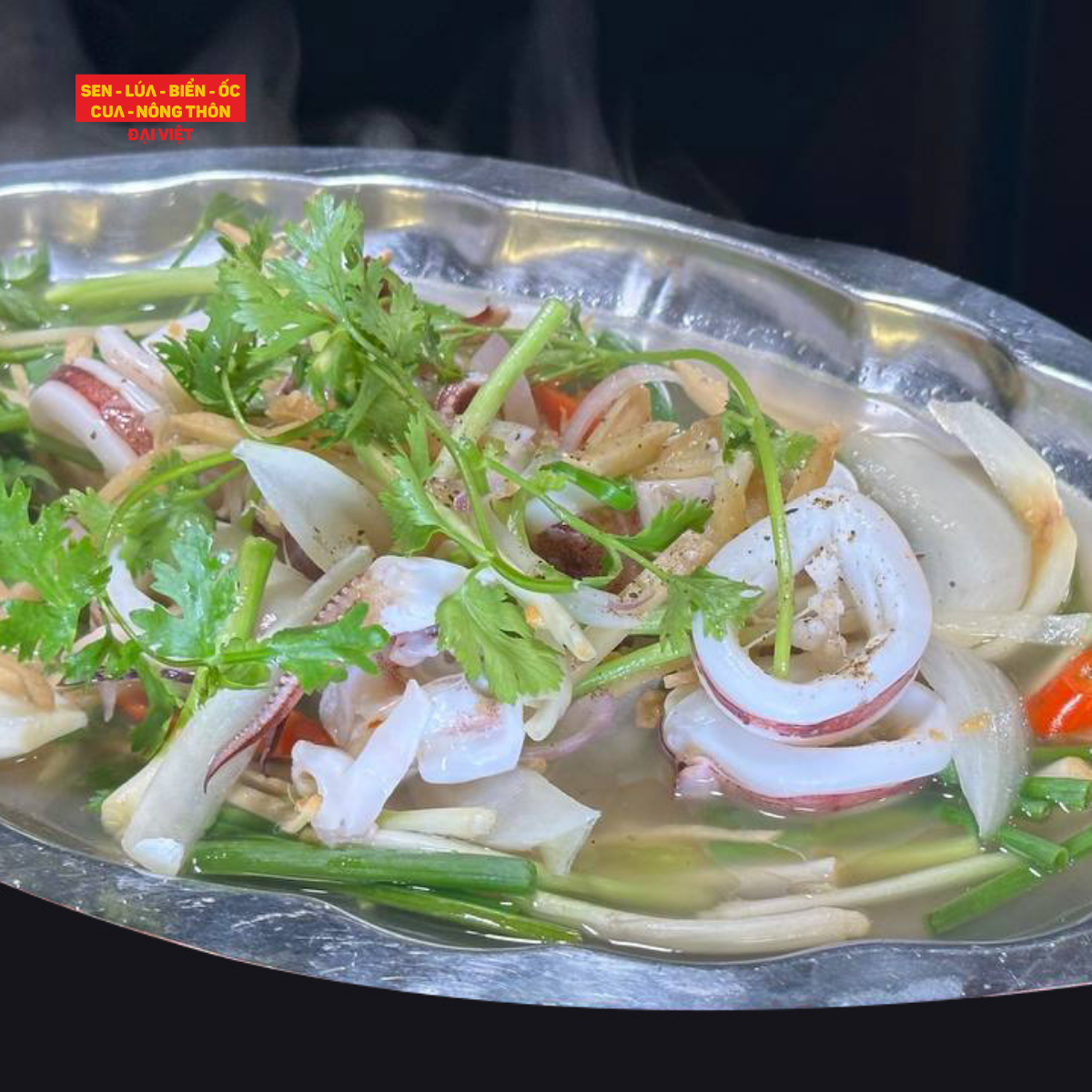 Steamed Squid With Scallion & Ginger - Mực Ống Hấp Hành Gừng (Giá tính theo phần 300 gram)