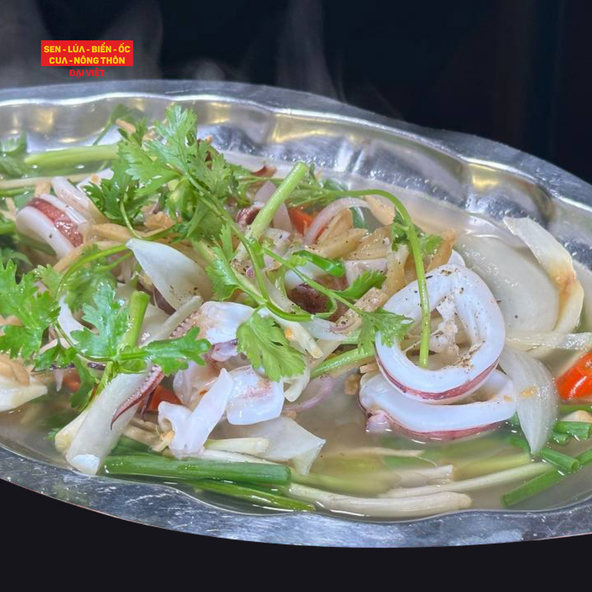  Steamed Squid With Scallion & Ginger - Mực Ống Hấp Hành Gừng (Giá tính theo phần 300 gram) 