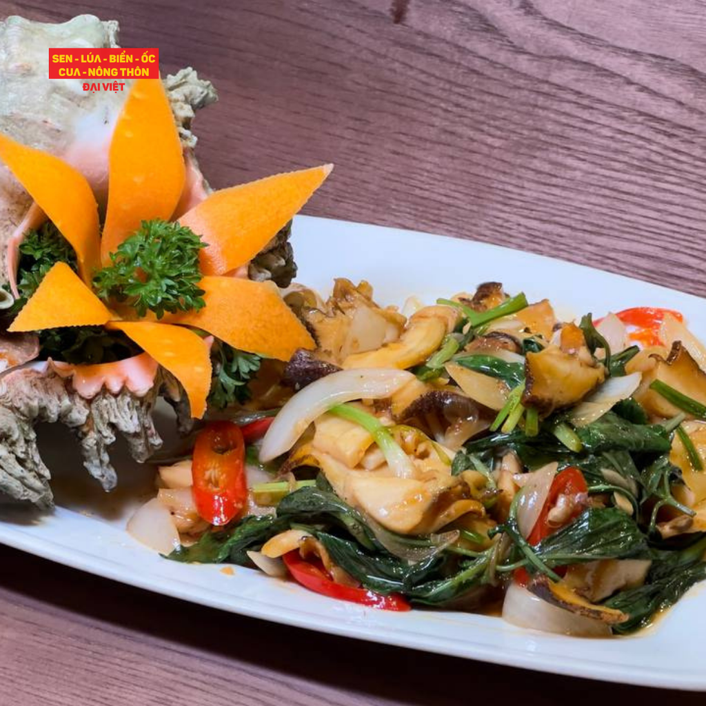 Stir-fried Giant Ramose Murex Snail With Basil - Ốc Gai Đại Xào Lá Quế (Giá tính theo 1 con 800 gram)