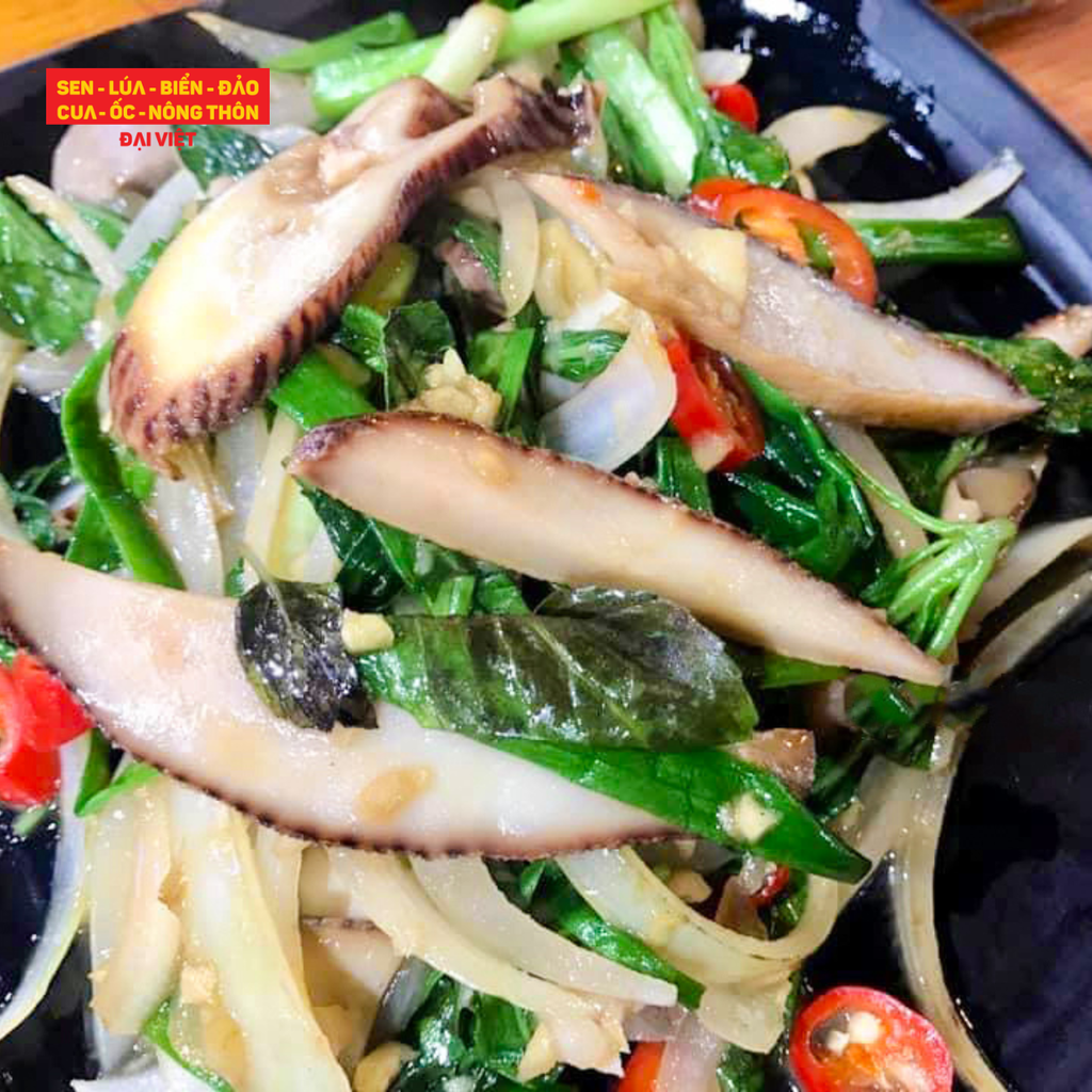  Stir-fried Melo Melo With Basil Leaves - Ốc giác vàng xào lá quế (con 1kg) 