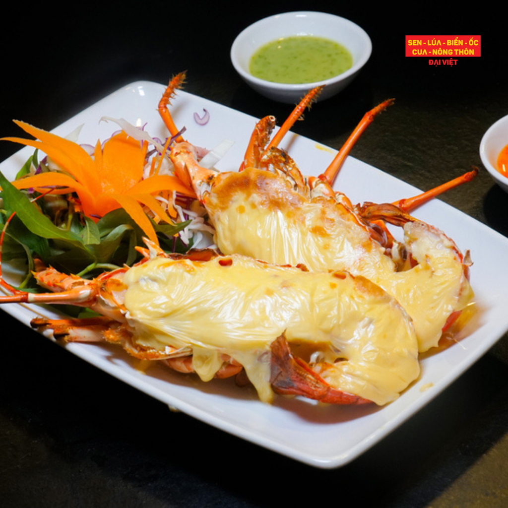 Grilled Long-legged Spiny Lobster With Cheese - Tôm Hùm Đỏ Thiên Nhiên Nướng Phô Mai (giá tính theo con 250g)