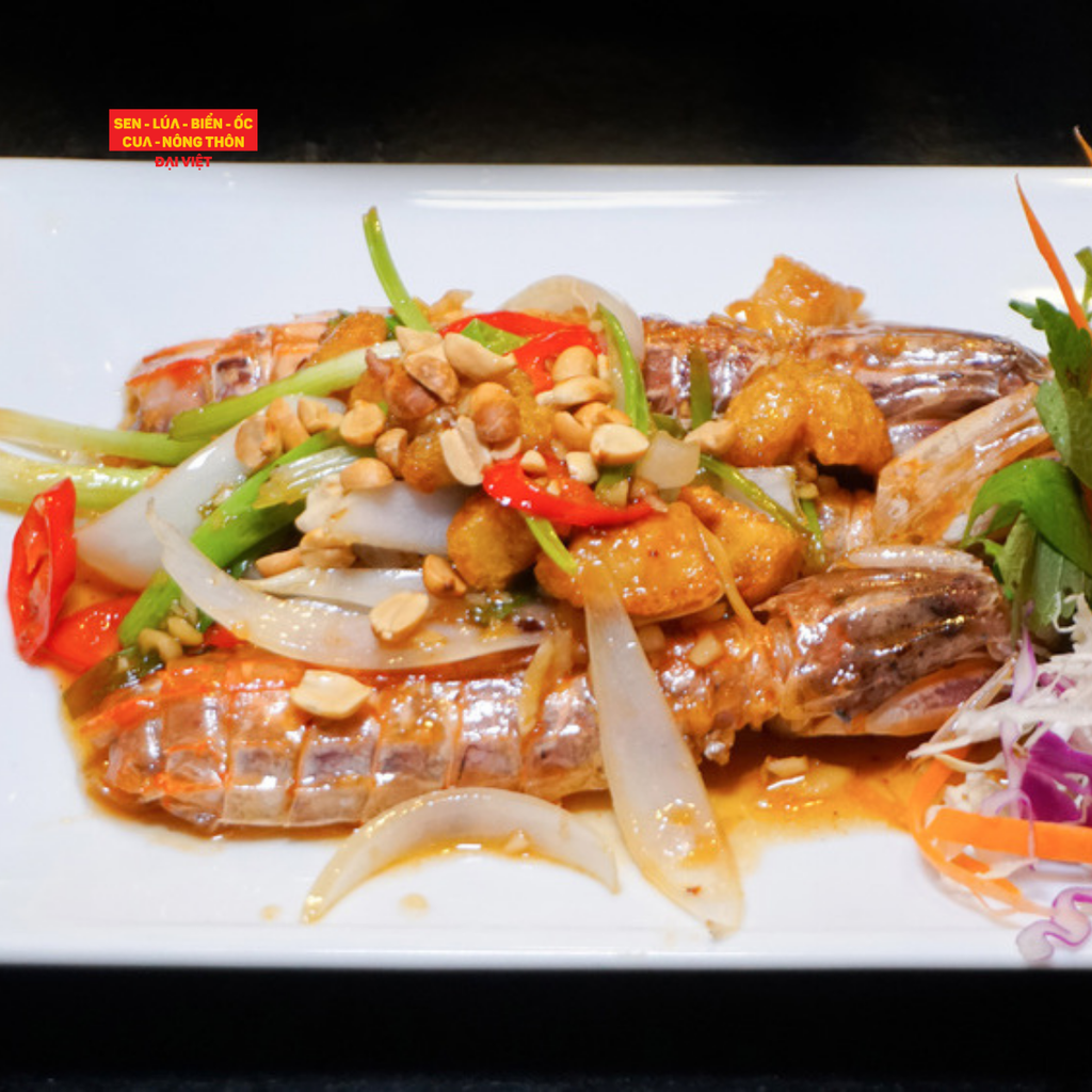  Pan-fried Live Mantis Shrimp With Tamarind Sauce - Tôm Tích Rang Me (Giá tính theo phần 300 gram) 