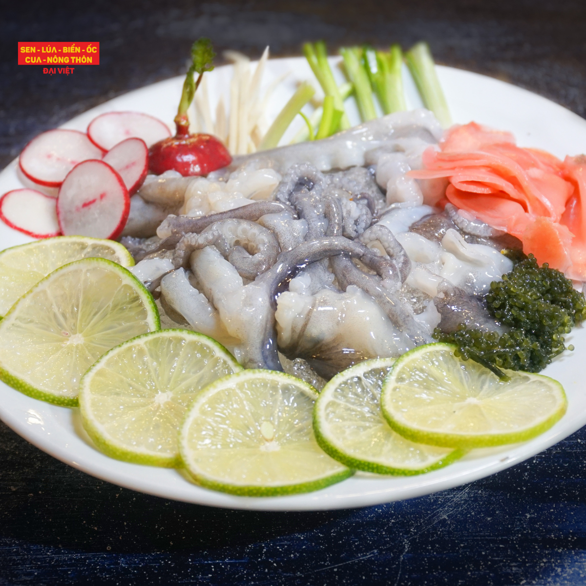 Live Octopus With Wasabi - Bạch Tuộc Wasabi (Giá tính theo phần 300 gram)