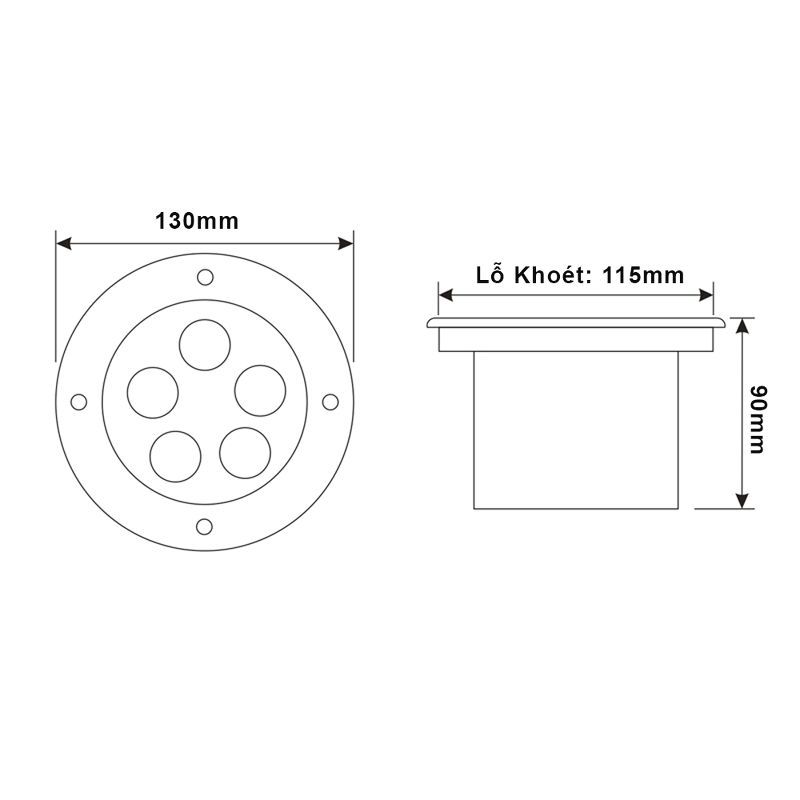 Đèn LED Âm Đất Tròn 5W GSDT5 Gs Lighting