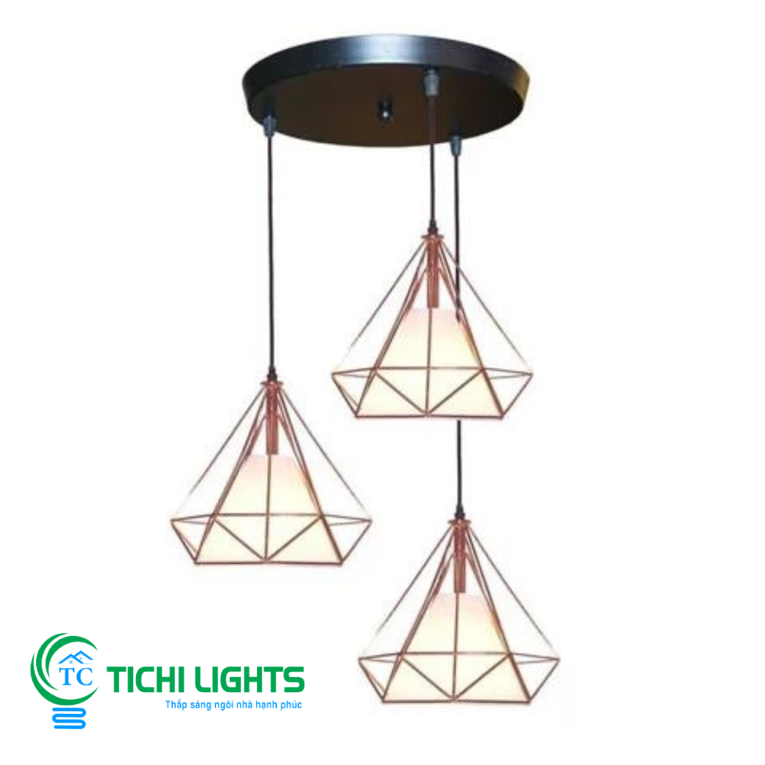 Đèn thả kim cương TCF22-3 XI Hồng