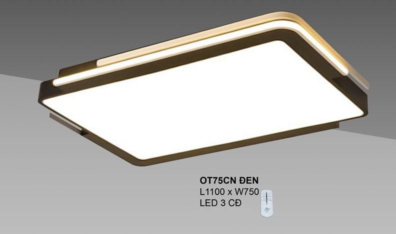 Đèn ốp trần mica OT75CN Đen