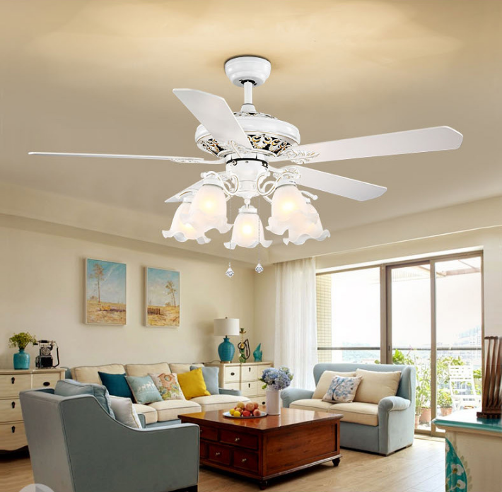 Quạt trần đèn trang trí hiện đại cánh gỗ Vifa - 12
