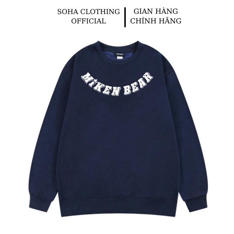  Áo nỉ sweater nam nữ form rộng vải nỉ bông dày dặn phong cách Ulzzang Miken Bear - SoHa Clothing 