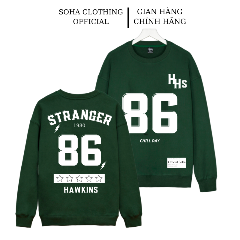  Áo nỉ sweater nam nữ form rộng vải nỉ bông dày dặn phong cách Ulzzang Tranger 86 - SoHa Clothing 