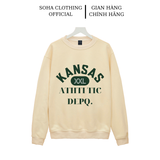  Áo nỉ sweater nam nữ form rộng vải nỉ bông dày dặn phong cách Ulzzang Kansas - SoHa Clothing 