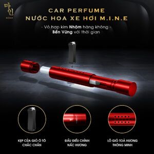 Nước hoa xe hơi Mine Đỏ – Hương Gỗ ấm Mine Car Perfume Reddy – Wood