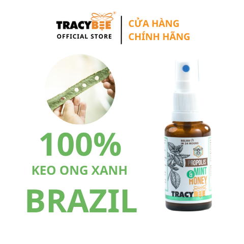 Thực phẩm bảo vệ sức khỏe: Keo ong Propolis Mint & Honey Tracybee (vị bạc hà 30ml)