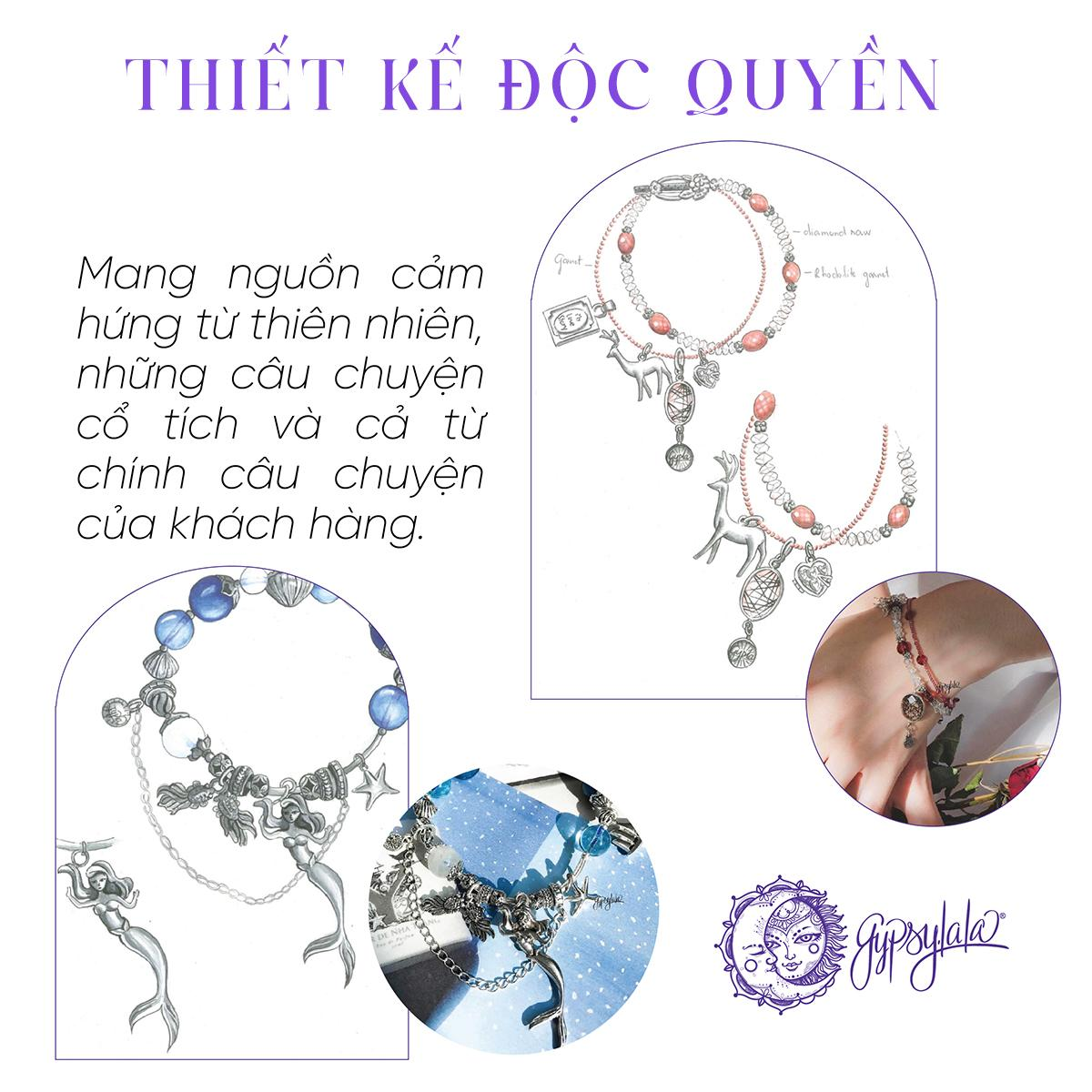 Vòng Tay Thiết Kế Tender Affection 361 Đá Đào Hoa, Ưu Linh Xanh SP007903 Gypsylala