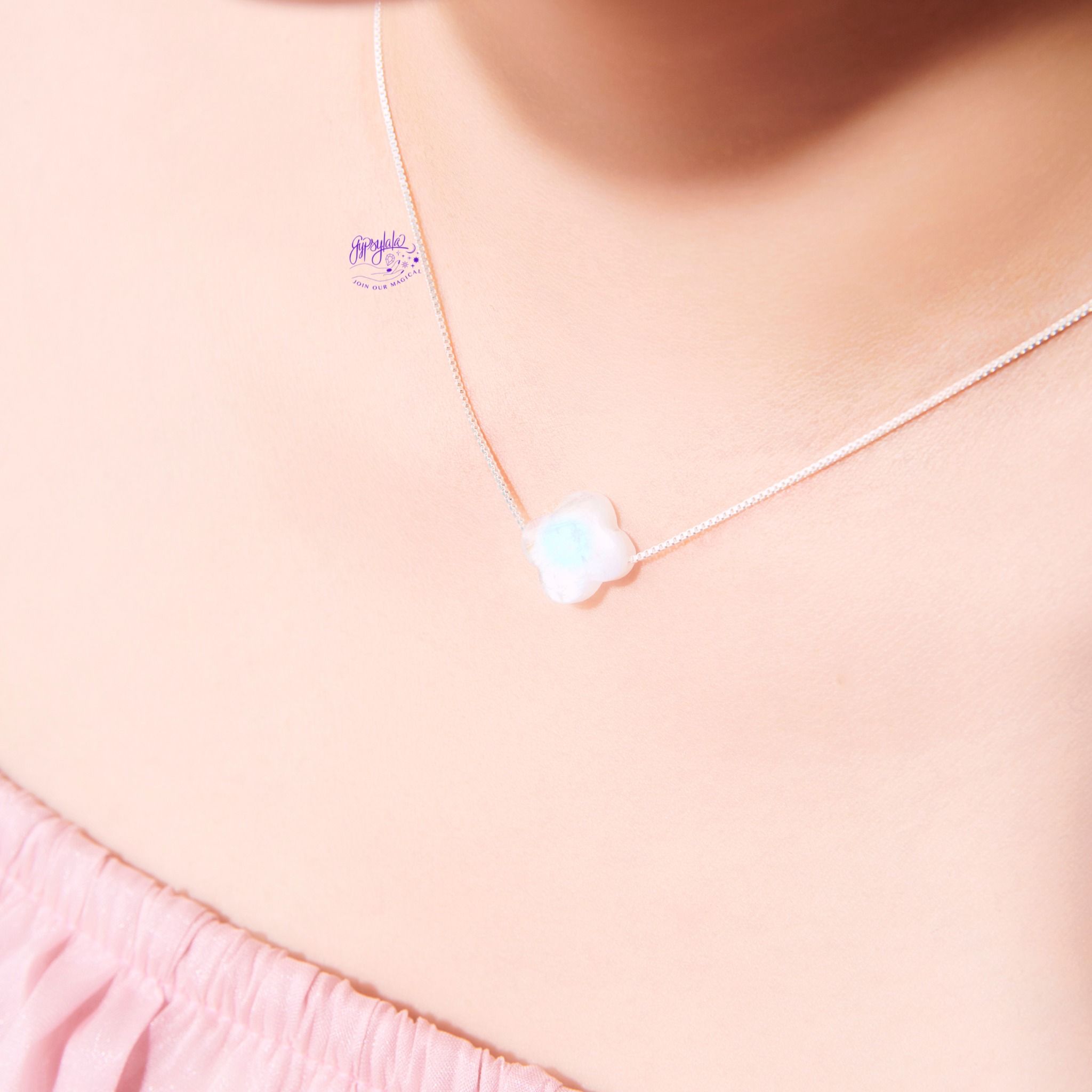 Dây Chuyền Đá Ánh Trăng Moonstone Four Leaf Clover SP005799 Gypsy.lala