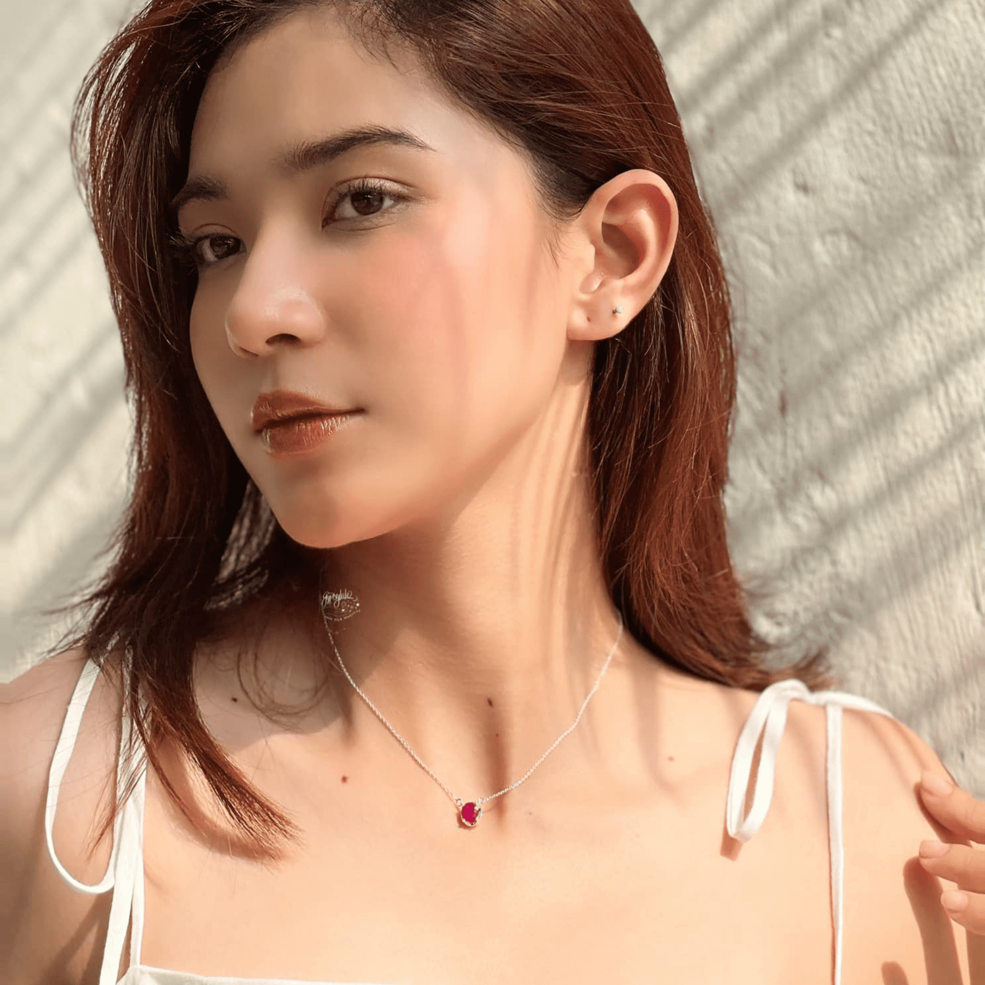 Dây Chuyền Simple Đá Ruby