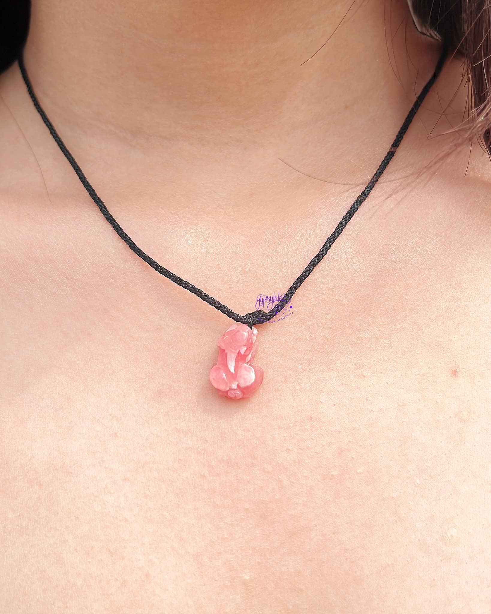 Dây Chuyền Tỳ Hưu Đá Đào Hoa (Rhodochrosite)