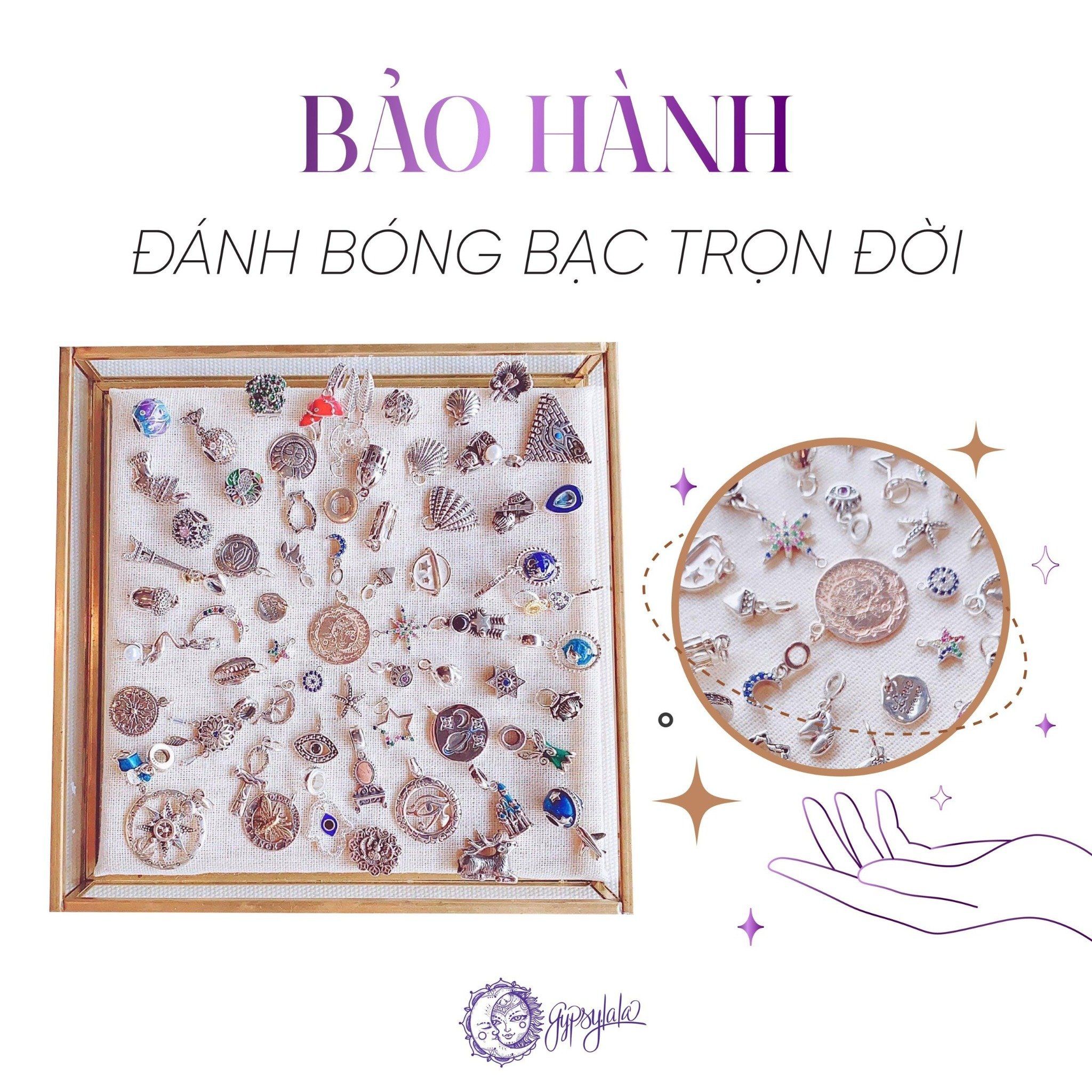 Vòng Tay Thiết Kế Nữ Rustling Leaves Đá Ưu Linh, Thạch Anh Trắng SP008143 Gypsy.lala