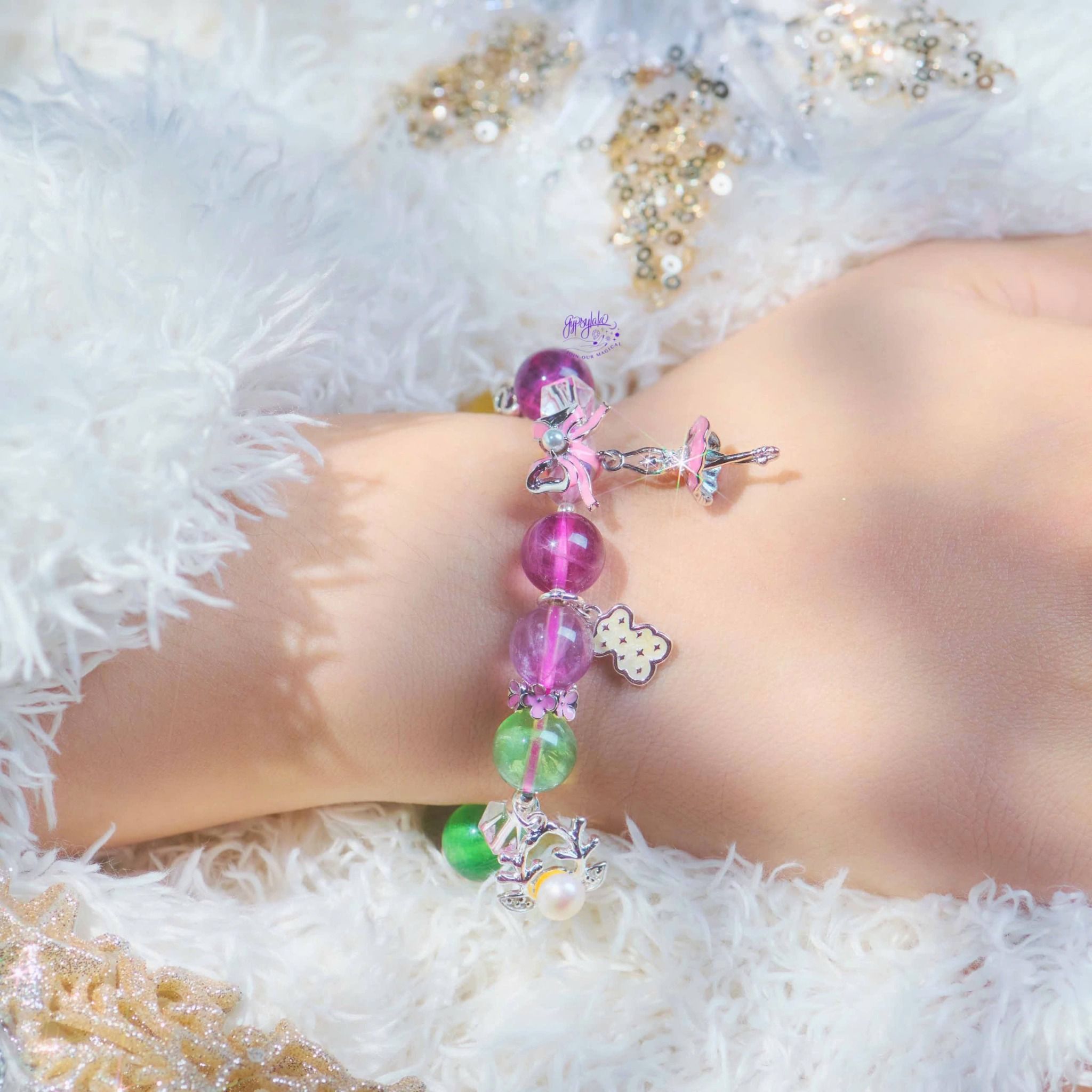 Vòng Tay Thiết Kế Emerald Escape 350 Đá Tourmaline Nhiều Màu SP007878 Gypsy.lala