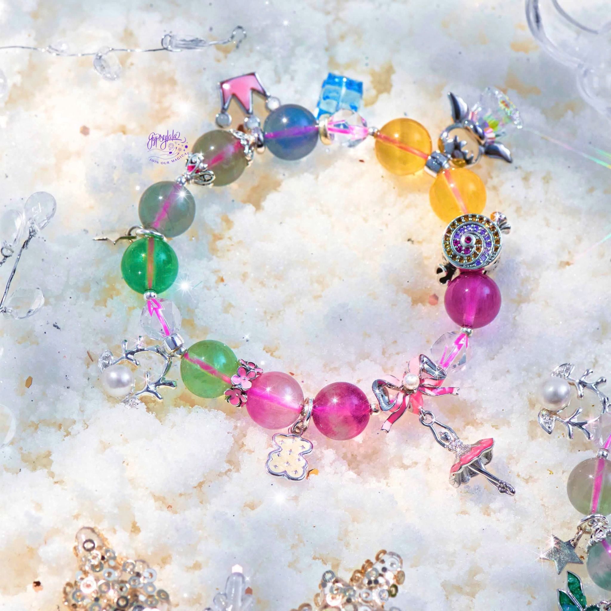 Vòng Tay Thiết Kế Emerald Escape 350 Đá Tourmaline Nhiều Màu SP007878 Gypsy.lala
