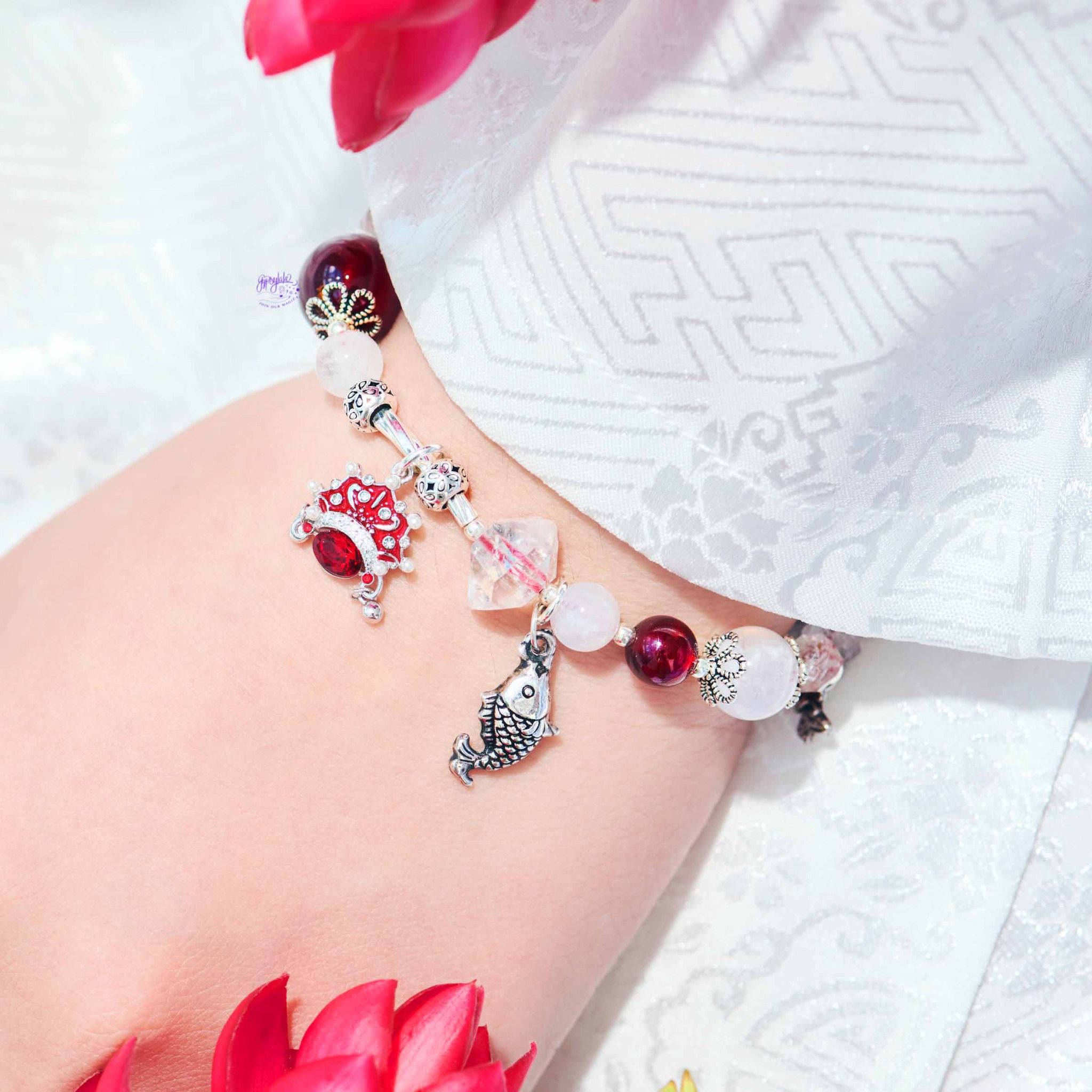 Vòng Tay Thiết Kế Celestial Calm 362 Đá Ánh Trăng, Garnet SP007904 Gypsylala