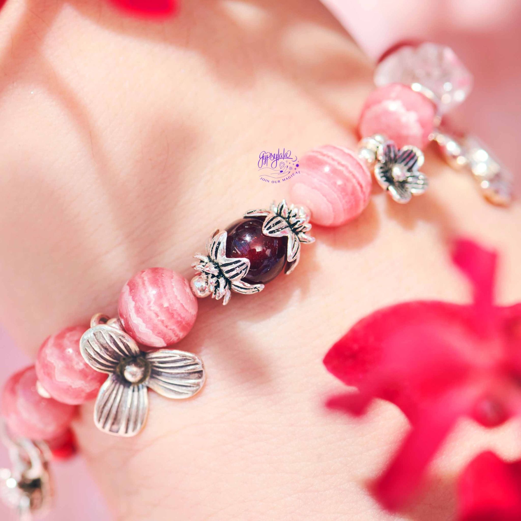 Vòng Tay Thiết Kế Angelic Connection 364 Đá Đào Hoa SP007906 Gypsylala