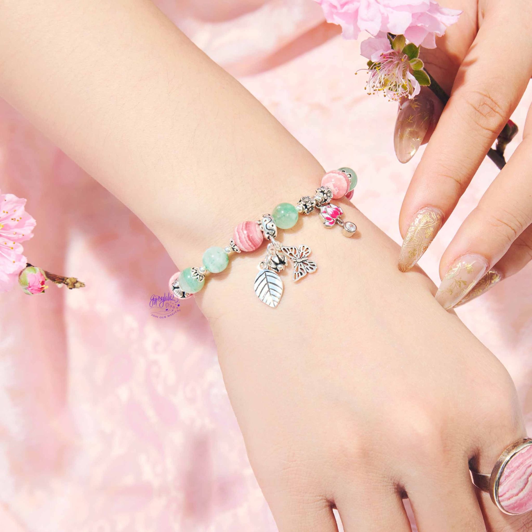 Vòng Tay Thiết Kế Sweet Tranquility 365 Đá Đào Hoa, Ưu Linh Xanh SP007907 Gypsy.lala