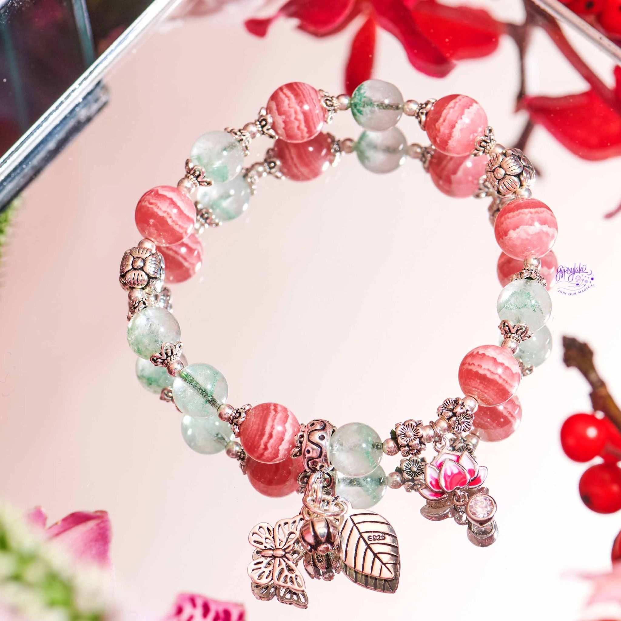 Vòng Tay Thiết Kế Sweet Tranquility 365 Đá Đào Hoa, Ưu Linh Xanh SP007907 Gypsy.lala