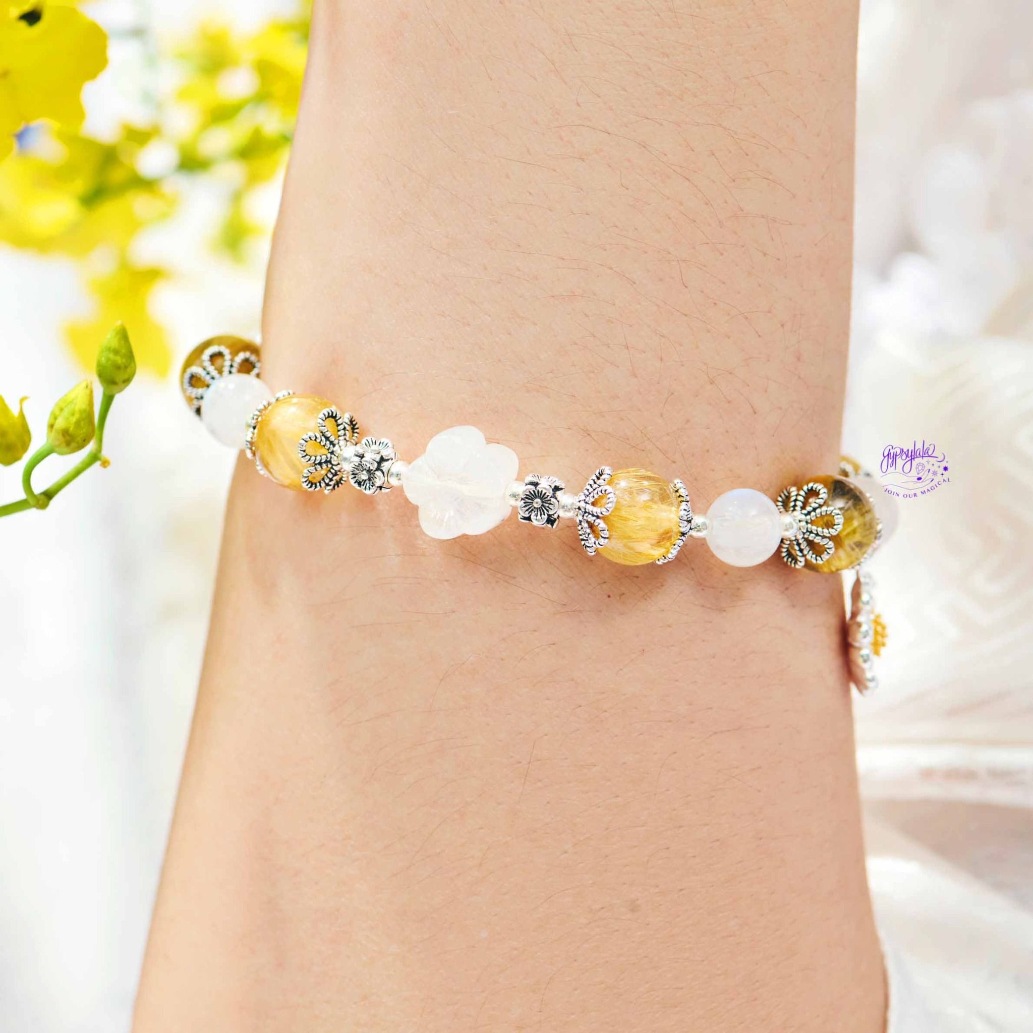 Vòng Tay Thiết Kế Golden Garden 366 Đá Tóc Vàng, Ánh Trăng SP007908 Gypsy.lala