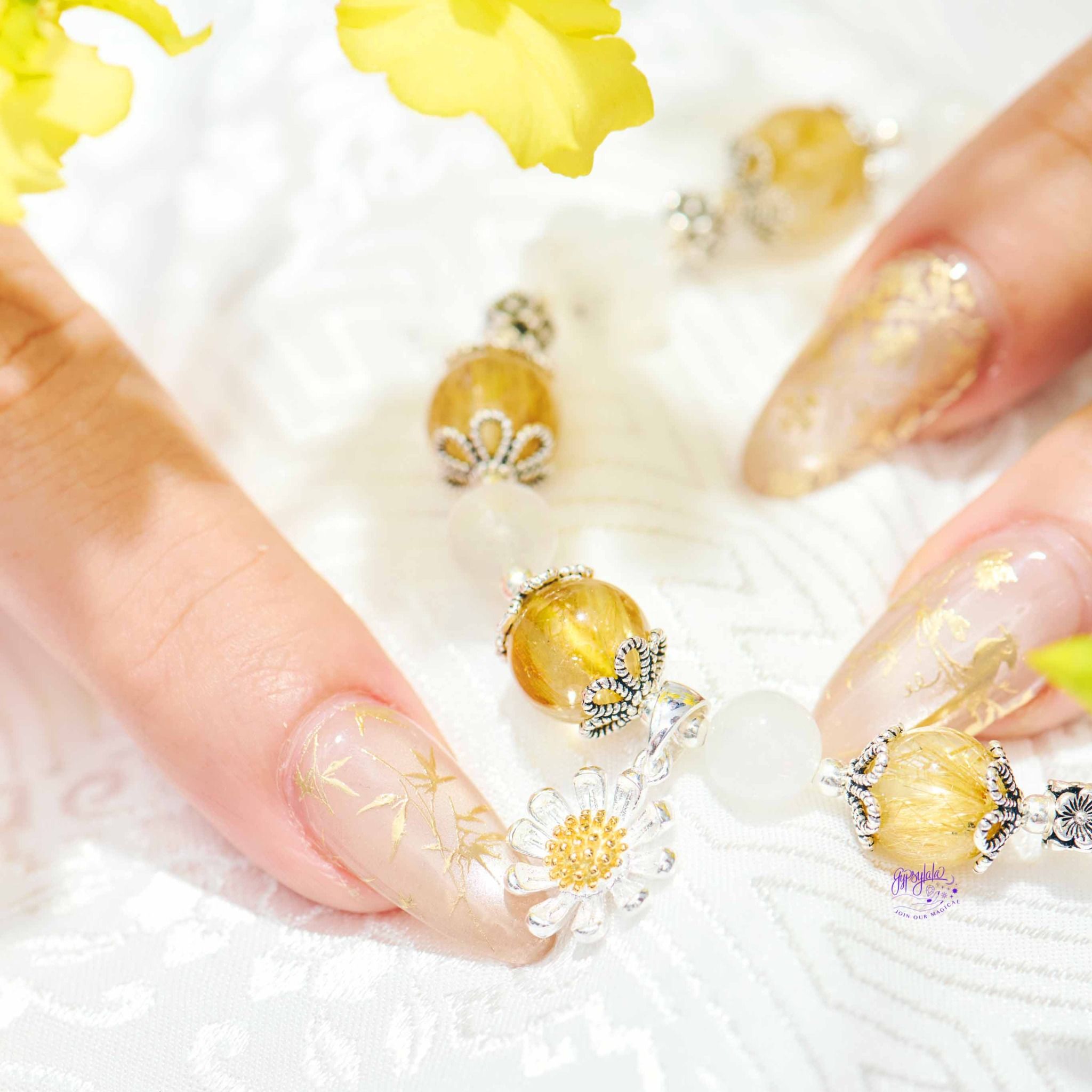 Vòng Tay Thiết Kế Golden Garden 366 Đá Tóc Vàng, Ánh Trăng SP007908 Gypsy.lala