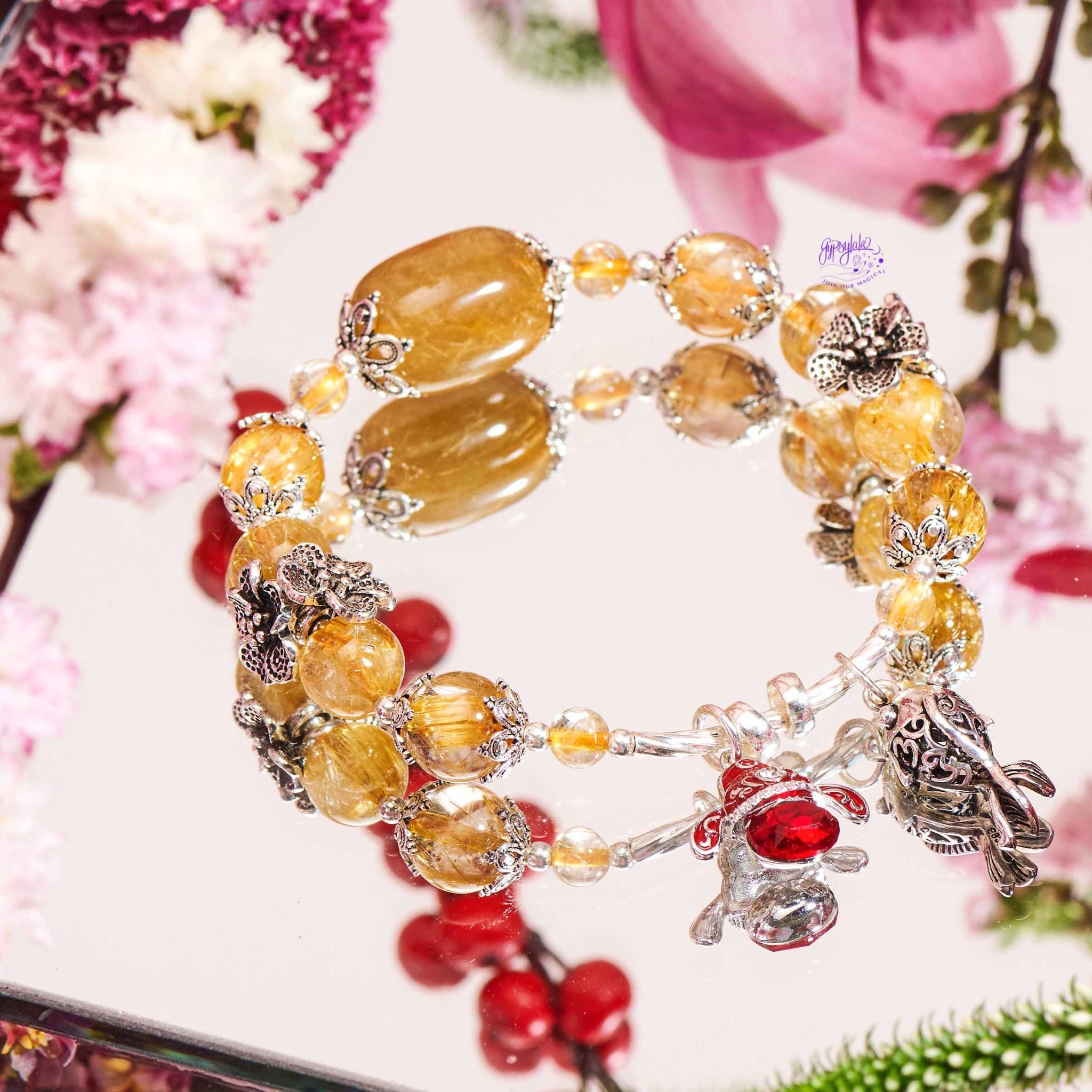 Vòng Tay Thiết Kế Riches Radiance 368 Đá Tóc Vàng Lu Thống Charm Tài Lộc SP007910 Gypsy.lala